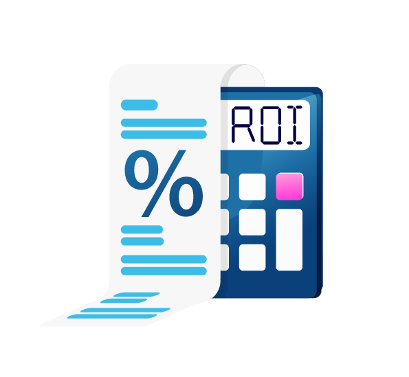 berekening van ROI met rekenmachine